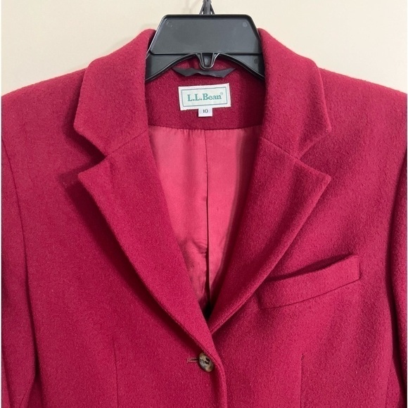 L.L. BEAN Women’s VINTAGE Wool Cashmere Red Jacket Blazer Made in USA Size 10 - Picture 5 of 11